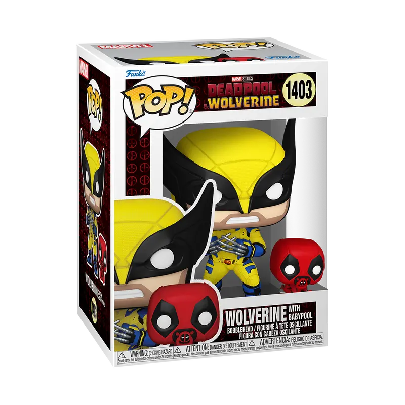 Funko Pop! Marvel Studios : Deadpool Wolverine : Wolverine with Babypool 1403 + Pop Protector