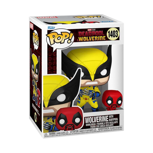 Funko Pop! Marvel Studios : Deadpool Wolverine : Wolverine with Babypool 1403 + Pop Protector