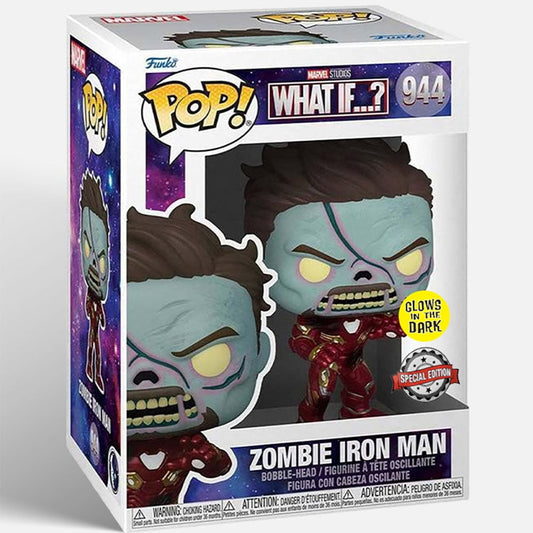 Funko Pop! What If…? Zombie Iron Man 944 Glows in the Dark Special Edition Zombie Iron Man + Pop Protector