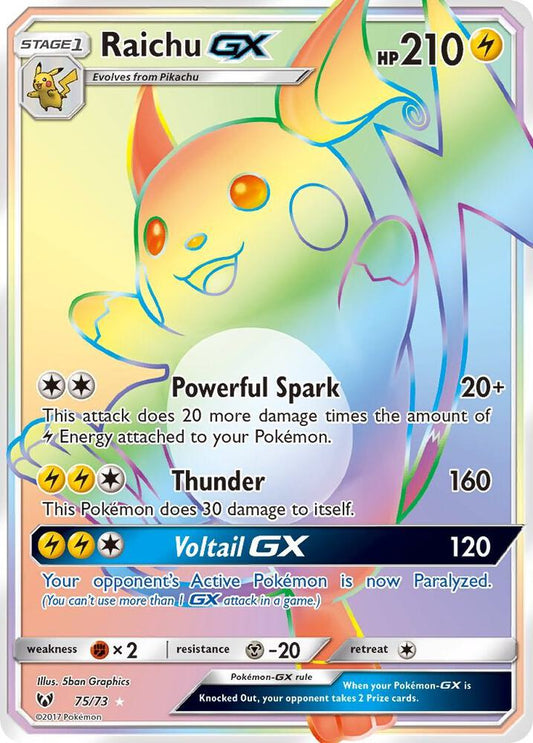 Pokemon TCG! Raichu GX (Secret) - Shining Legends (SHL)