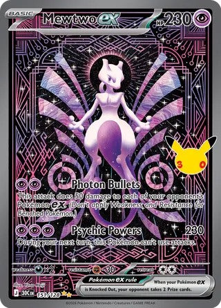 Pokemon TCG! Mewtwo ex 2026 30th Celebration #151/128
