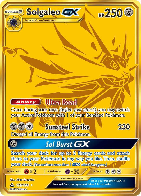 Pokemon TCG! Solgaleo GX (Secret Rare) - SM - Ultra Prism (SM05)