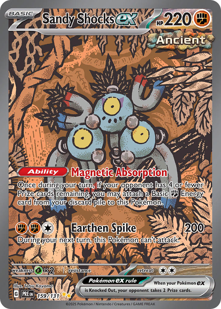 Pokemon TCG! Sandy Shocks ex 2025 Prismatic Evolutions #159/131 Special Illustration Rare Near Mint