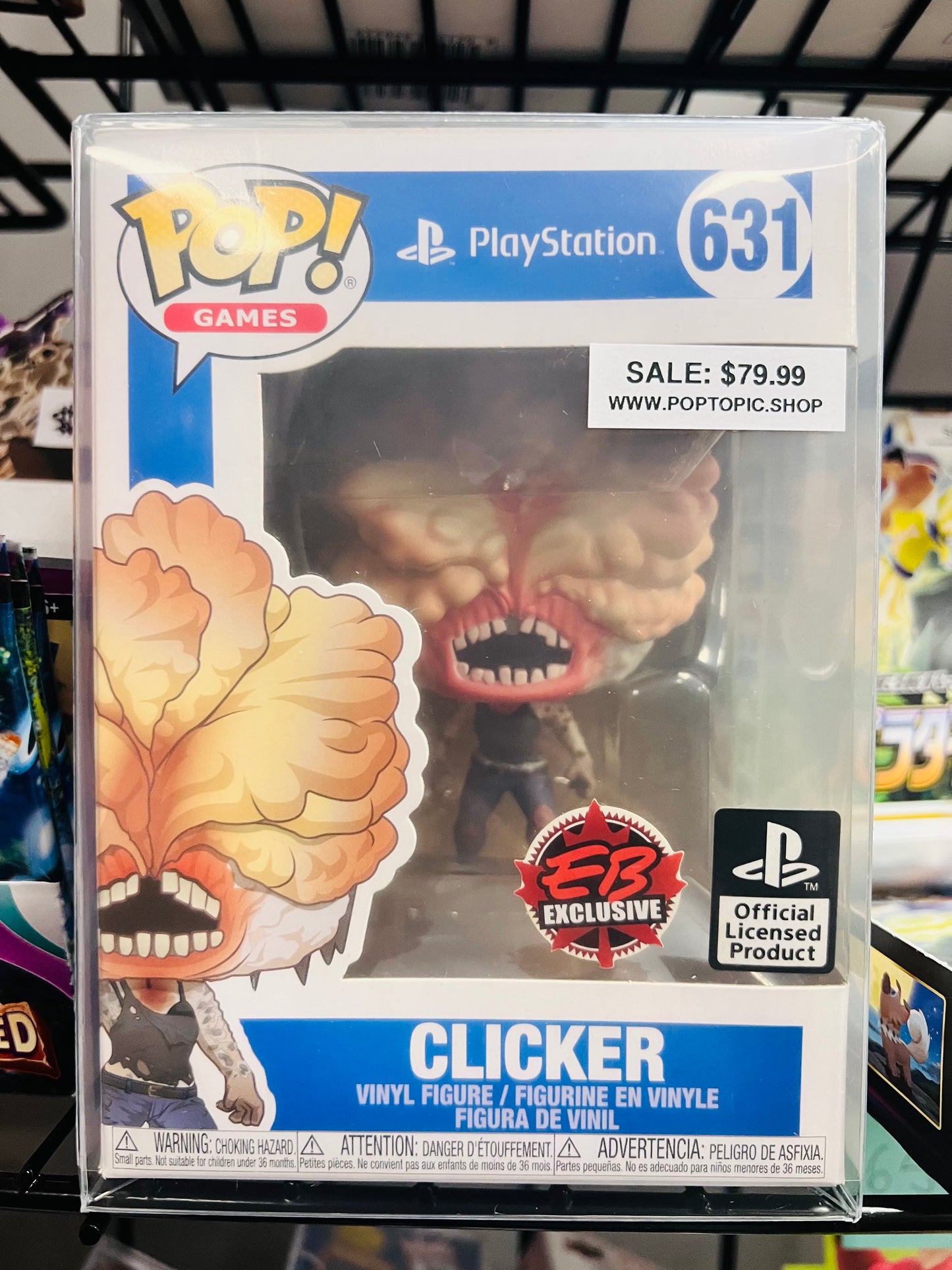 Funko Pop! PlayStation - Clicker 631 EB Exclusive + Free Protector (VAULTED)