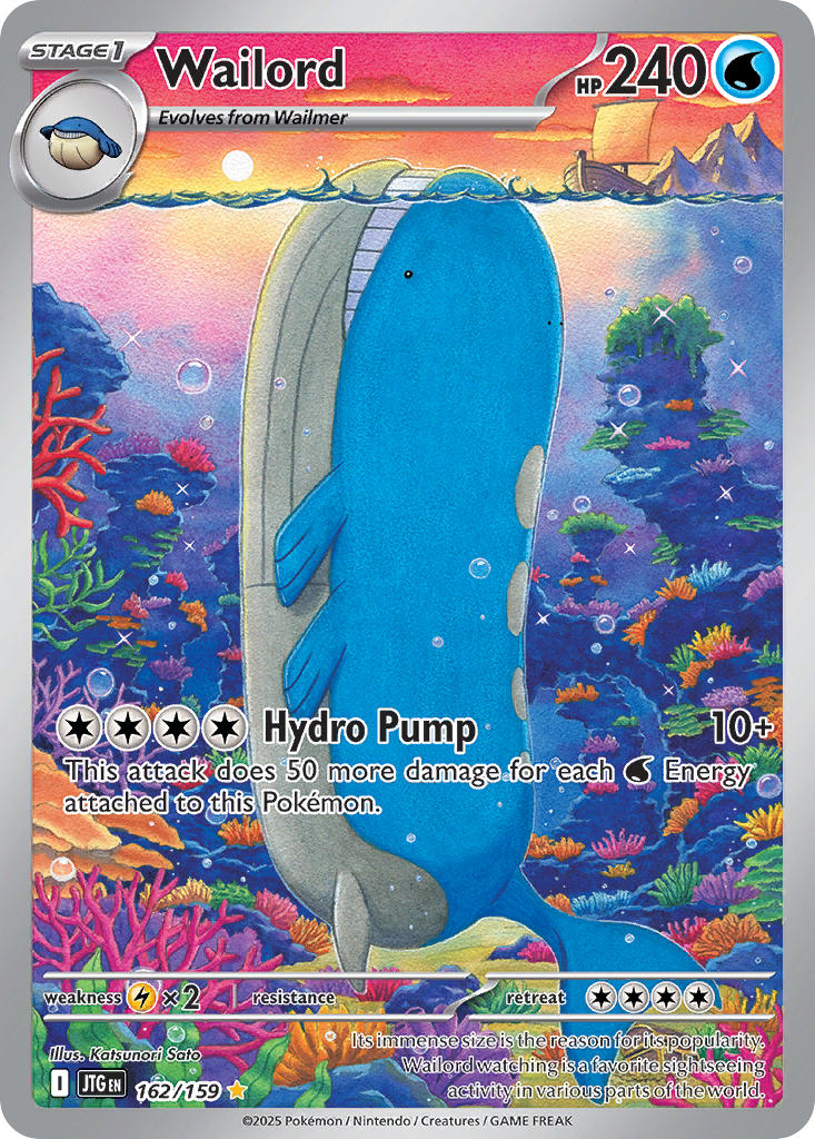 Pokemon TCG! Wailord 2025 Journey Together #162/159 Illustration Rare
