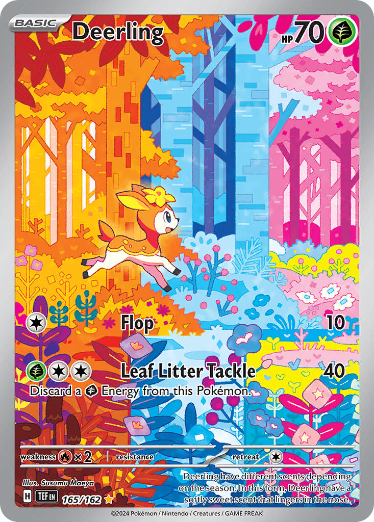 Pokemon TCG! Deerling 2024 Temporal Forces #165/162 Illustration Rare