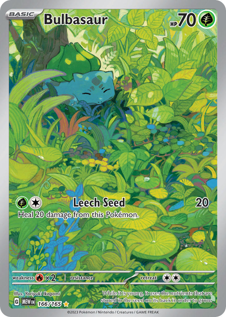Pokemon TCG! Bulbasaur 2023 151 #166/165 Illustration Rare