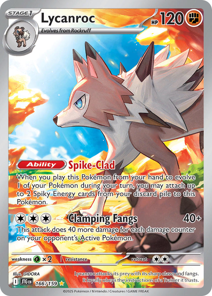 Pokemon TCG! Lycanroc 2025 Journey Together #166/159 Illustration Rare