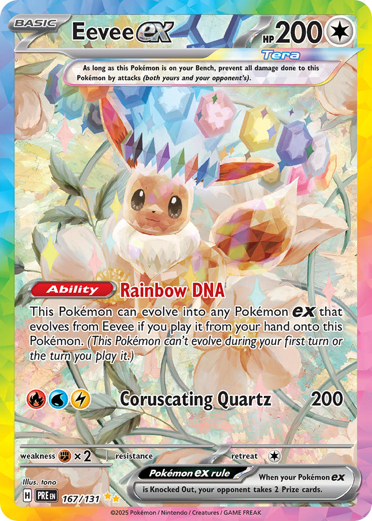 Pokemon TCG! Eevee ex 2025 Prismatic Evolutions #167/131 Special Illustration Rare