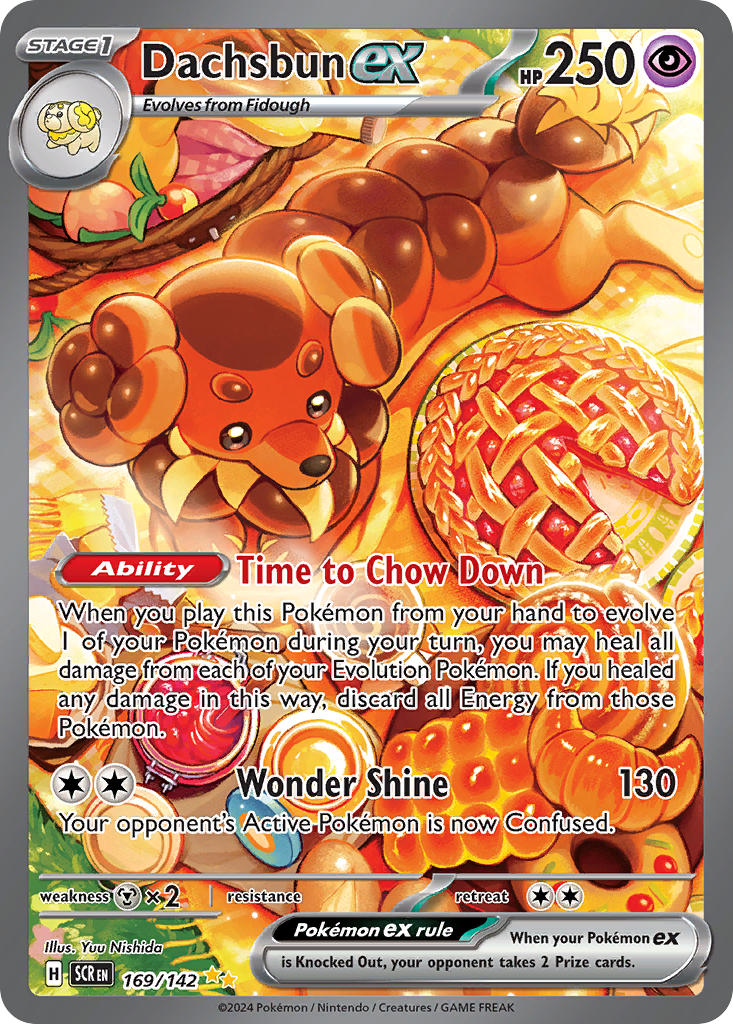 Pokemon TCG! Dachsbun ex 2024 Stellar Crown #169/142 Special Illustration Rare