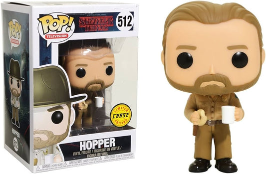 Funko Pop! Stranger Things Hopper (W/ Donut) 512 CHASE + Free Protector