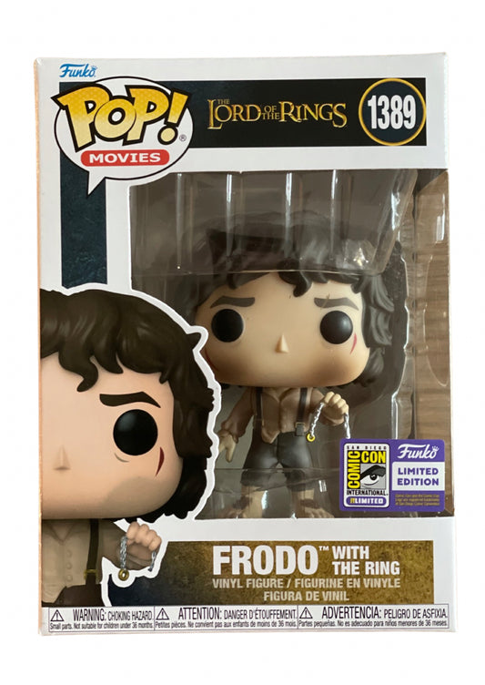 Funko Pop! The Lord of the Rings - Frodo With The Ring 1389 SDCC Exclusive Figure + Pop Protector