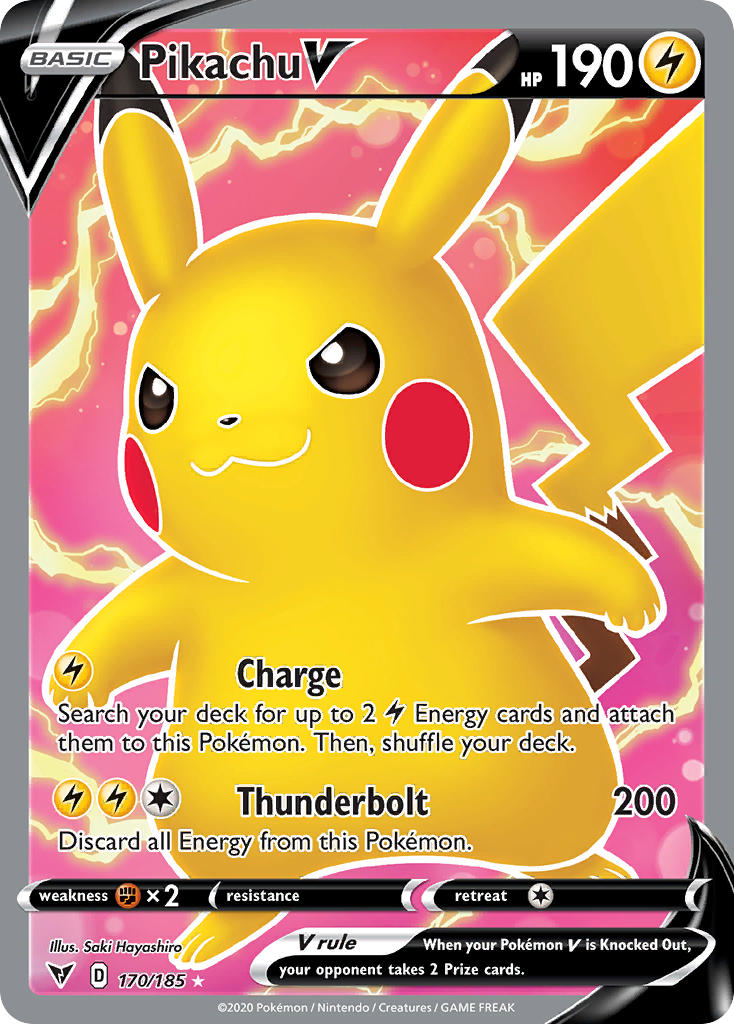Pokemon TCG! Pikachu V 2020 Vivid Voltage #170/185 Ultra Rare