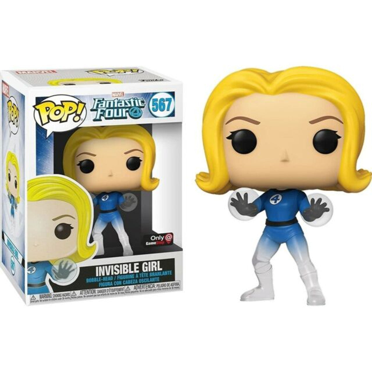 Funko Pop! Marvel Fantastic Four Invincible Girl (Translucent) 567 GameStop Exclusive + Free Protector