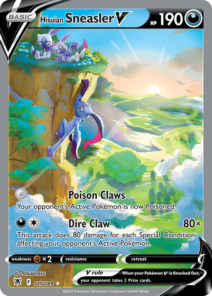 Pokemon TCG! Hisuian Sneasler V 2022 Astral Radiance #175/189 Ultra Rare Near Mint