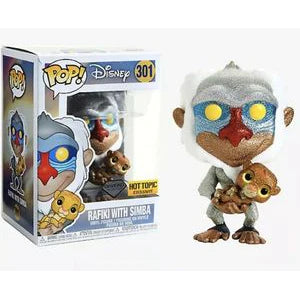 Funko POP! Disney The Lion King Rafiki with Simba Diamond Hot Topic Exclusive 301 + FREE PROTECTOR!