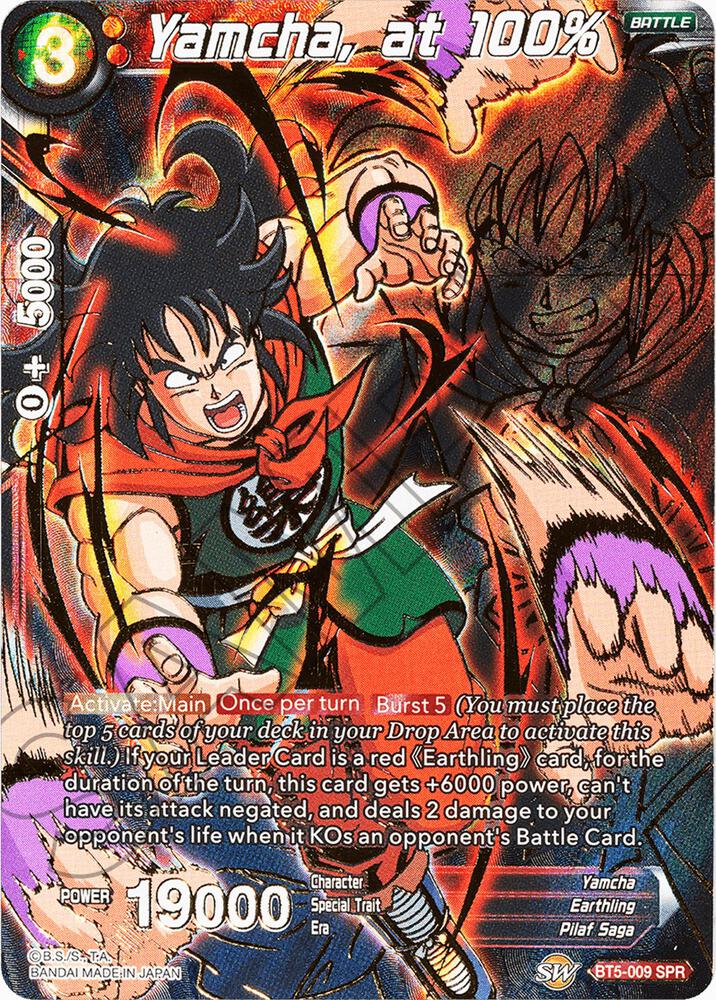 Dragon Ball TCG! Yamcha, at 100% (SPR) - Miraculous Revival (DBS-B05)