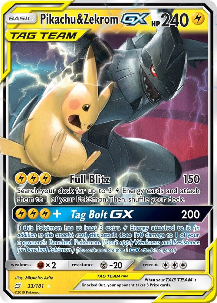 Pokemon TCG! Pikachu & Zekrom GX - SM - Team Up (SM9)