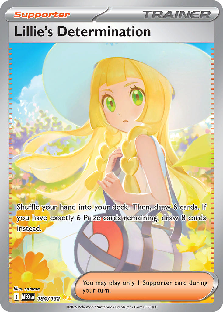Pokemon TCG! Lillie's Determination 2025 Mega Evolution #184/132 Special Illustration Rare Near Mint