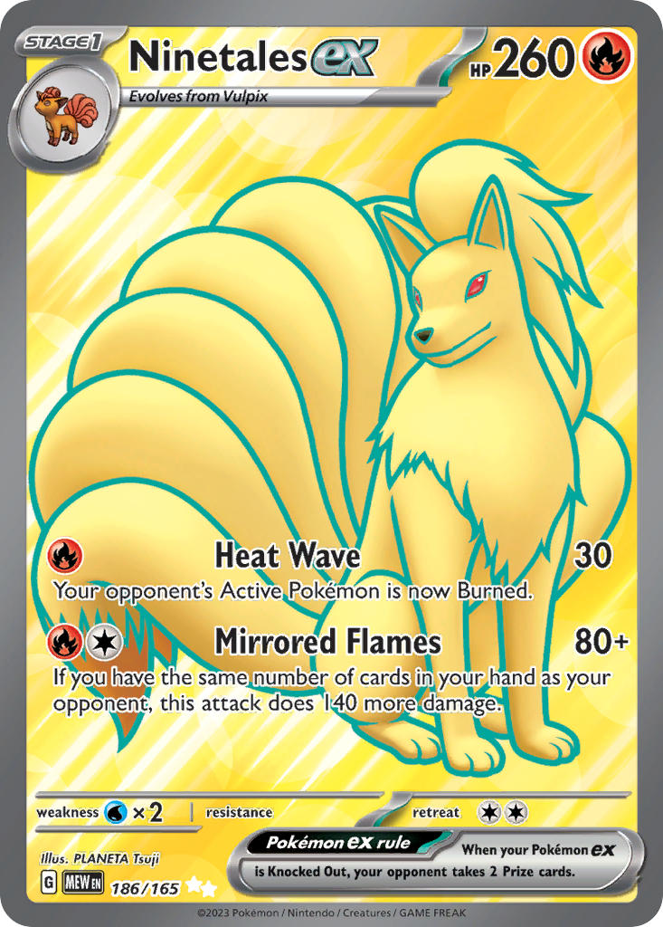 Pokemon TCG! Ninetales ex 2023 151 #186/165 Ultra Rare