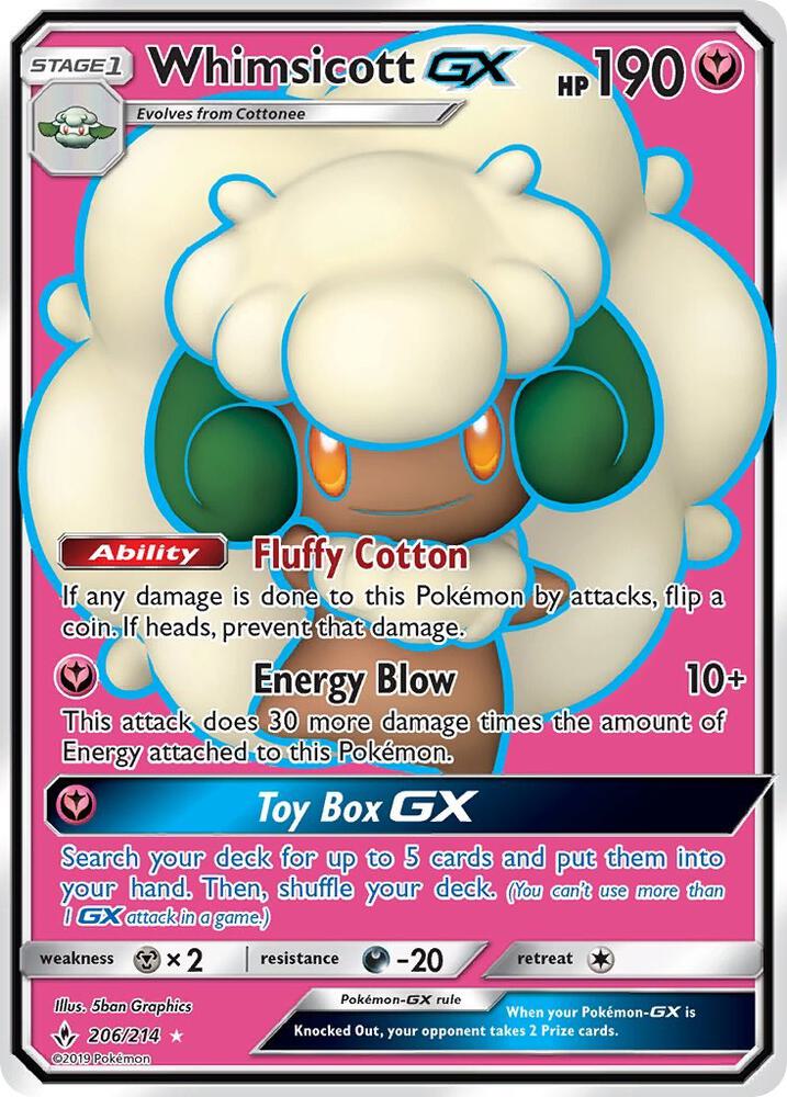Pokemon TCG! Whimsicott GX (Full Art) - SM - Unbroken Bonds (SM10)