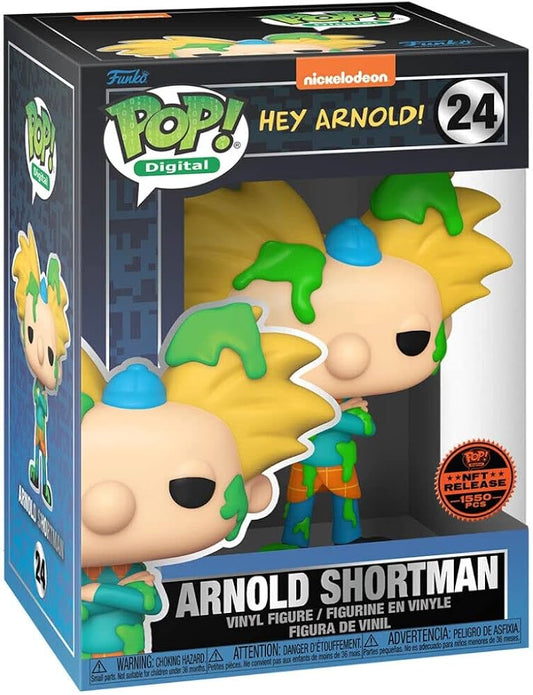 Funko Pop! Nickelodeon Hey Arnold! Arnold Shortman 24 NFT Release 1550 PCS + Free Protector