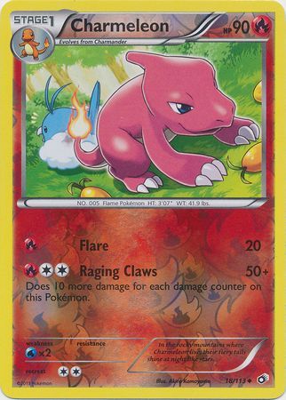 Pokemon TCG! Charmeleon 2013 Legendary Treasures #18/113 Reverse Holo
