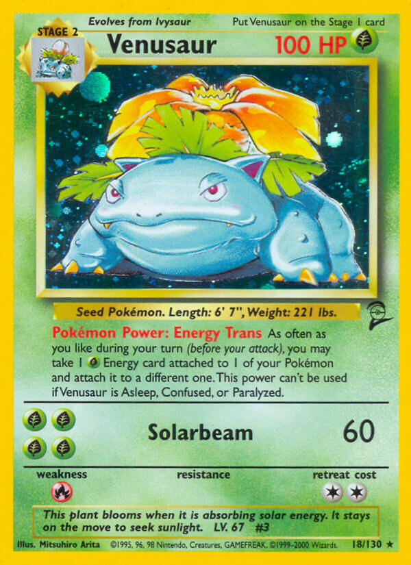 Pokemon TCG! Venusaur 2000 Base Set 2 #18/130 Holo