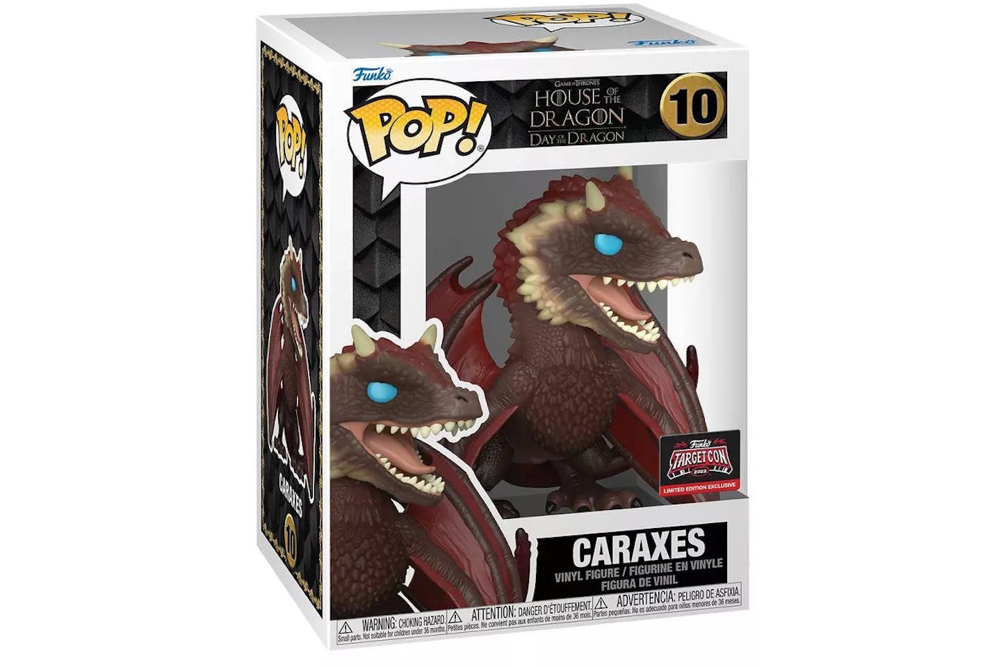 Funko Pop! Game of Thrones - House Of The Dragon Day Of Tthe Dragon - Caraxes 10 Funko Target Con 2023 Exclusive + Free Protector