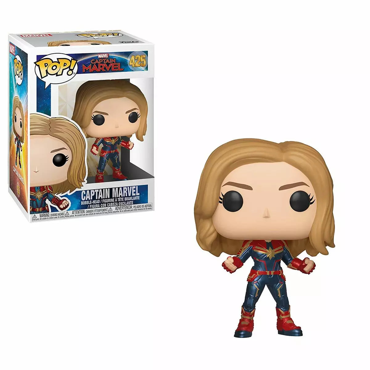 Funko Pop! Marvel - Captain Marvel 425 (VAULTED) (box ware) + Free Protector