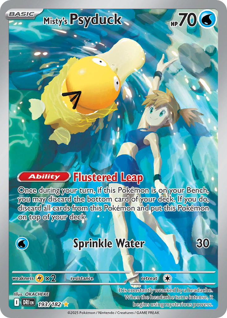 Pokemon TCG! Misty's Psyduck 2025 Destined Rivals #193/182 Illustration Rare Near Mint