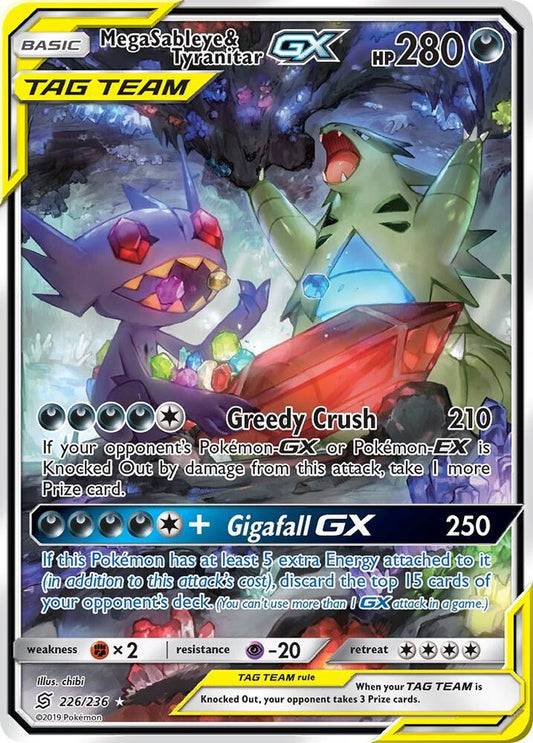 Pokemon TCG! Mega Sableye & Tyranitar GX (Alternate Full Art) - SM - Unified Minds (SM11)