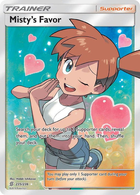 Pokemon TCG! Misty's Favor (Full Art) - SM - Unified Minds (SM11) DAMAGED