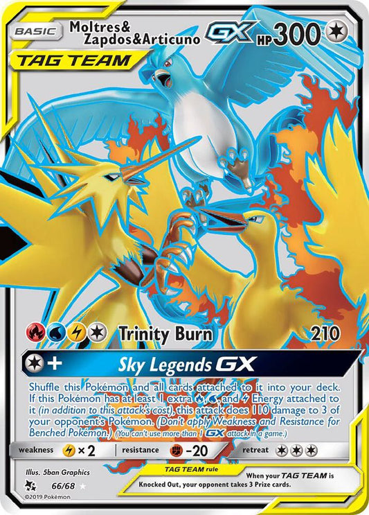 Pokemon TCG - Moltres & Zapdos & Articuno GX (Full Art) - Hidden Fates (HIF)