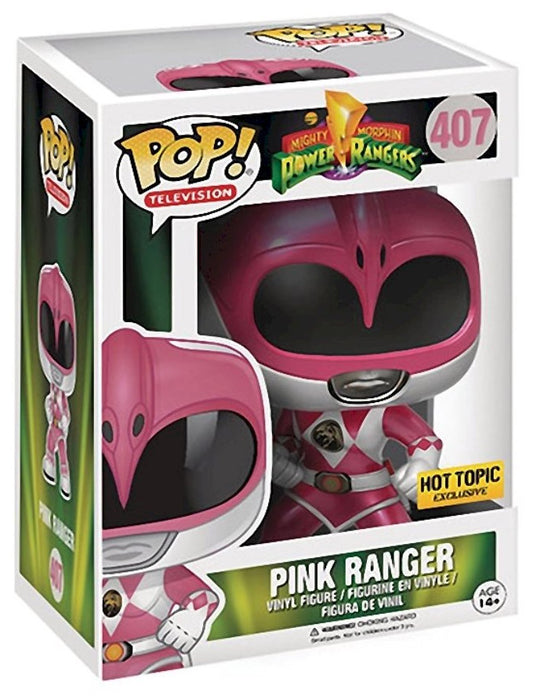 Funko Pop! Mighty Morphin Power Rangers - Pink Ranger (Metallic) 407 Hot Topic Exclusive (VAULTED) + Free Protector