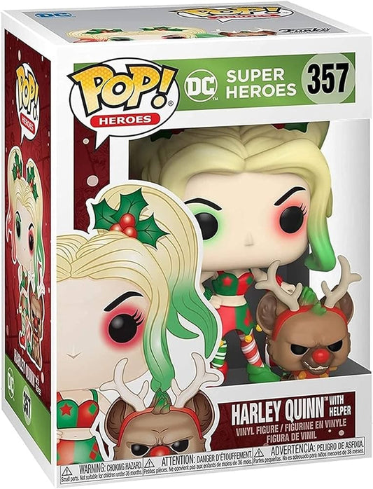 Funko Pop! DC Super Heroes Harley Quinn with Helper 357 + Free Protector