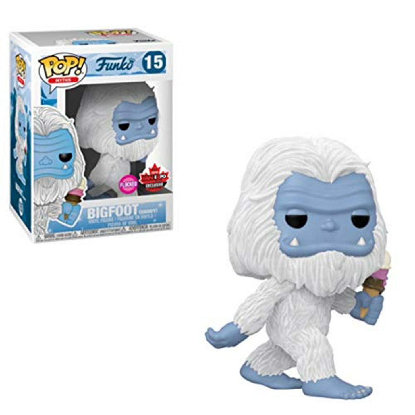 Funko Pop! Myths: Bigfoot (Snowy) 15 Flocked Funko 2018 Fan Expo Canada Exclusive + Free Protector