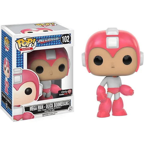 Funko POP! Games: Megaman #102 - QUICK BOOMERANG GameStop Exclusive + Protector