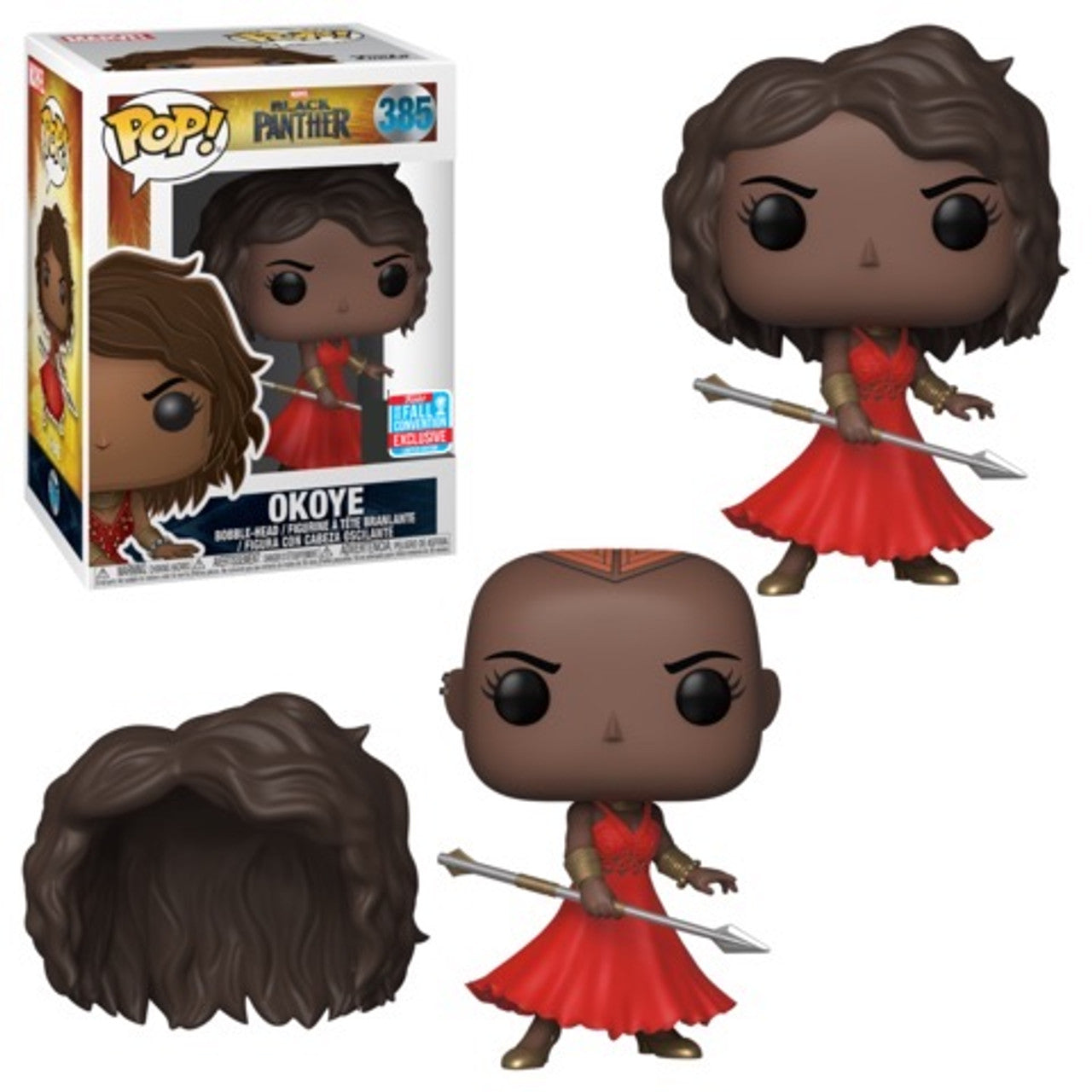 Funko Pop! Marvel Black Panther - Okoye (Red Dress) 285 Funko 2018 Fall Convention Exclusive (VAULTED) + Free Protector