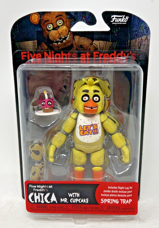 Funko: Five Nights at Freddy’s (FNAF) Chica with Mr. Cupcake Action Figure (Includes Right Leg For Spring Trap)