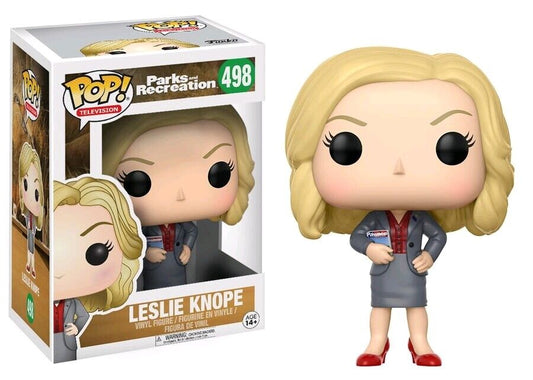 Funko Pop! Parks and Recreation Leslie Knopen 498 + Free Protector (VAULTED)