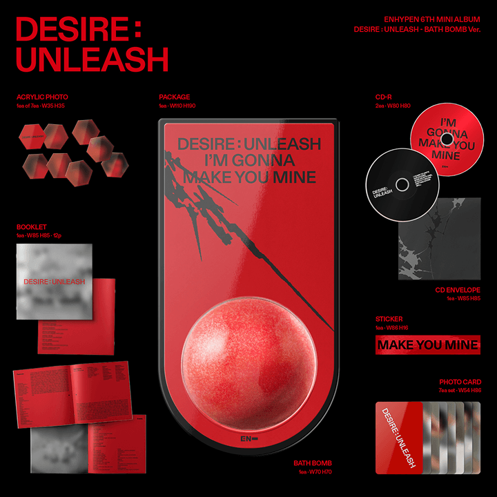 K-POP ENHYPEN - 6TH MINI ALBUM [DESIRE : UNLEASH] (BATH BOMB VER.)