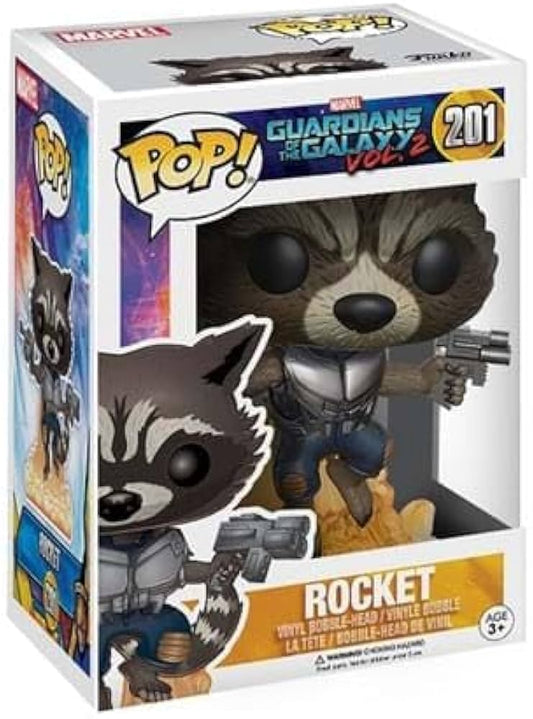 Funko Pop! Marvel Guardians of the Galaxy Vol. 2 Rocket 201 + Pop Protector