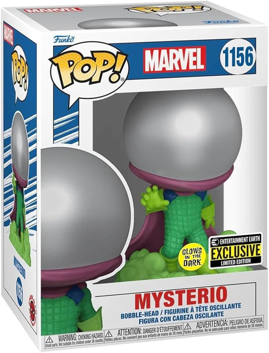 Funko Pop! Marvel Mysterio 1156 Glows in the Dark EE Exclusive + Pop Protector