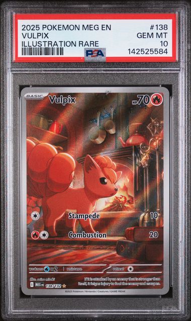 Pokemon TCG! 2025 POKEMON MEG EN-MEGA EVOLUTION #138 VULPIX ILLUSTRATION RARE PSA 10