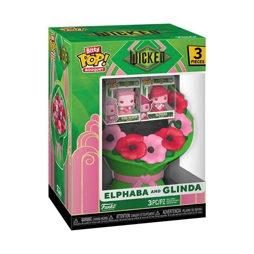 Preorder Wicked Valentines Elphaba and Glinda Funko Bitty Pop! Mini-Figure Bouquet