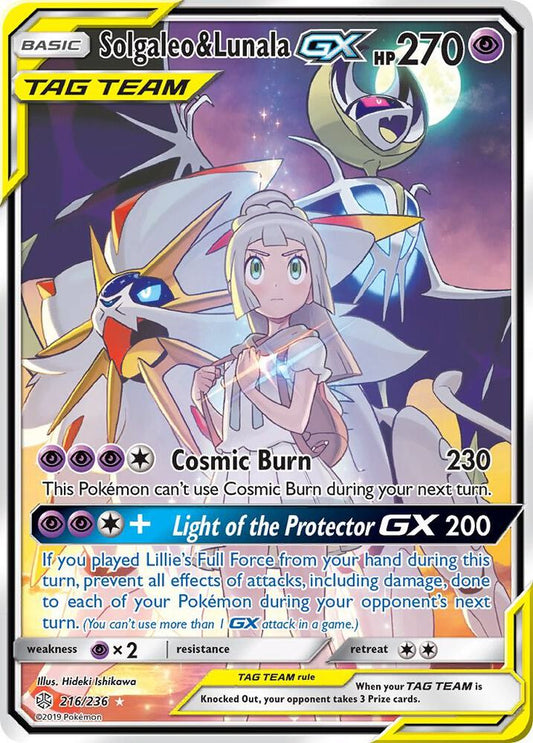 Pokemon TCG! Solgaleo & Lunala GX (Full Art) - SM - Cosmic Eclipse (SM12)