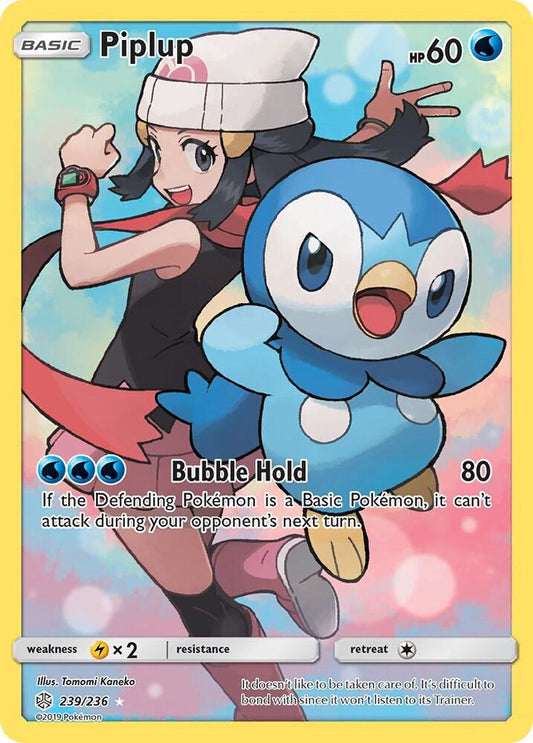 Pokemon TCG! Piplup (Secret) - SM - Cosmic Eclipse (SM12)