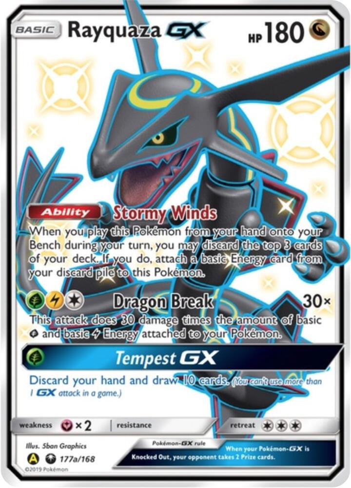 Pokemon TCG! Rayquaza GX - 177a/168 - Alternate Art Promos (PR)