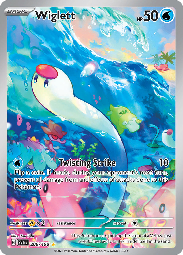 Pokemon TCG! Wiglett 2023 Scarlet & Violet #206/198 Illustration Rare